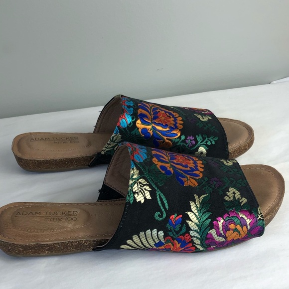 ADAM TUCKER by Me Too Floral Embroidered Slides - Picture 4 of 7